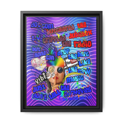 drop the beat - framed canvas art (purple wave)