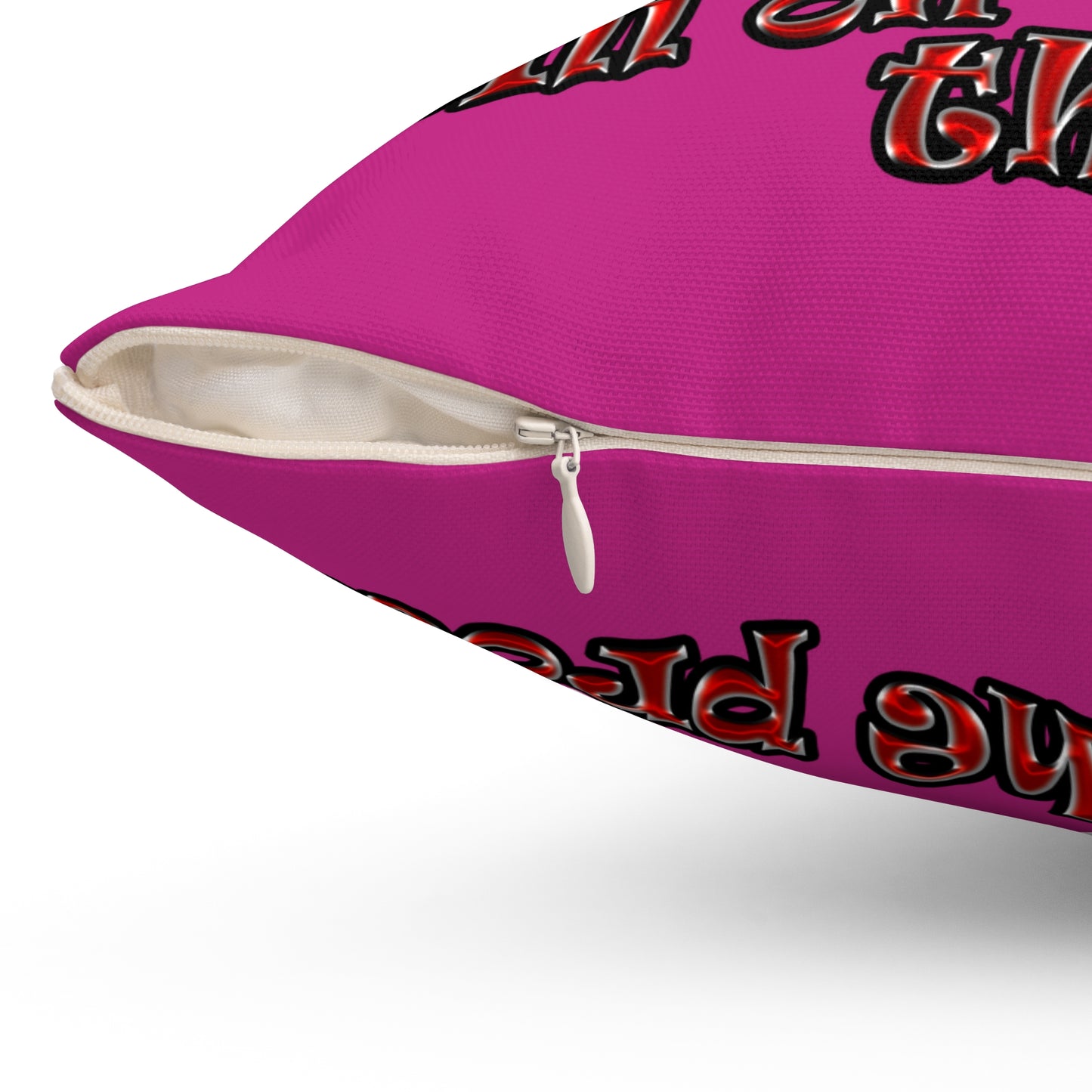 schrodinger's cat - Spun Polyester Square Pillow - (pink)