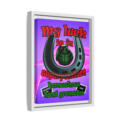 my luck - framed canvas art (purple-pink wave)