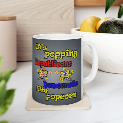 popping like popcorn - White Mug (grey-light grey)