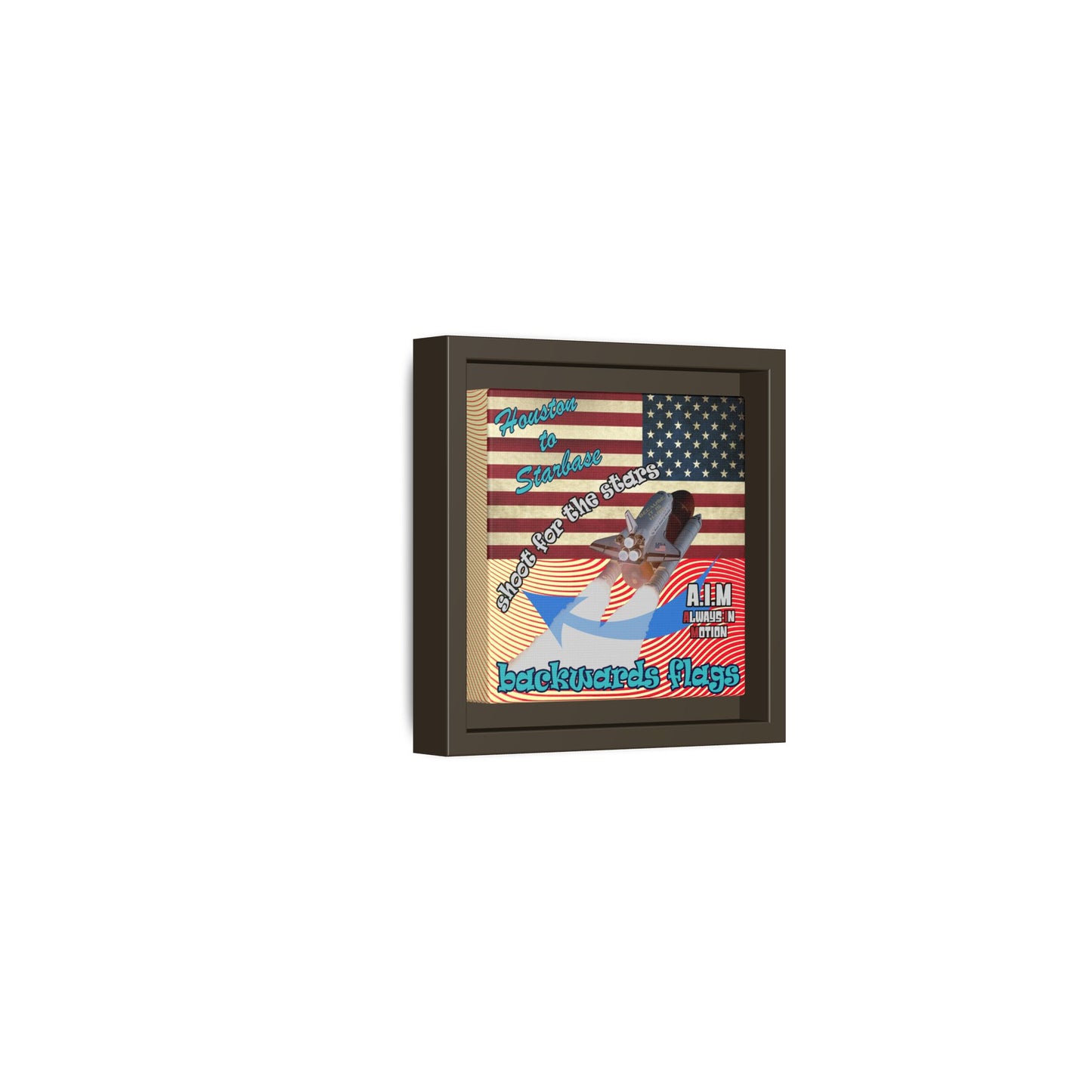 shoot for the stars - framed canvas art (yellow-orange wave)