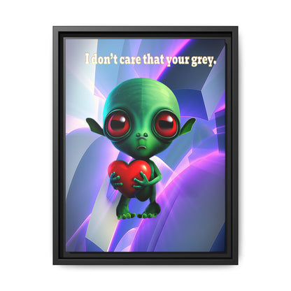 I don't care that your grey - framed canvas art (grey-pink wave)