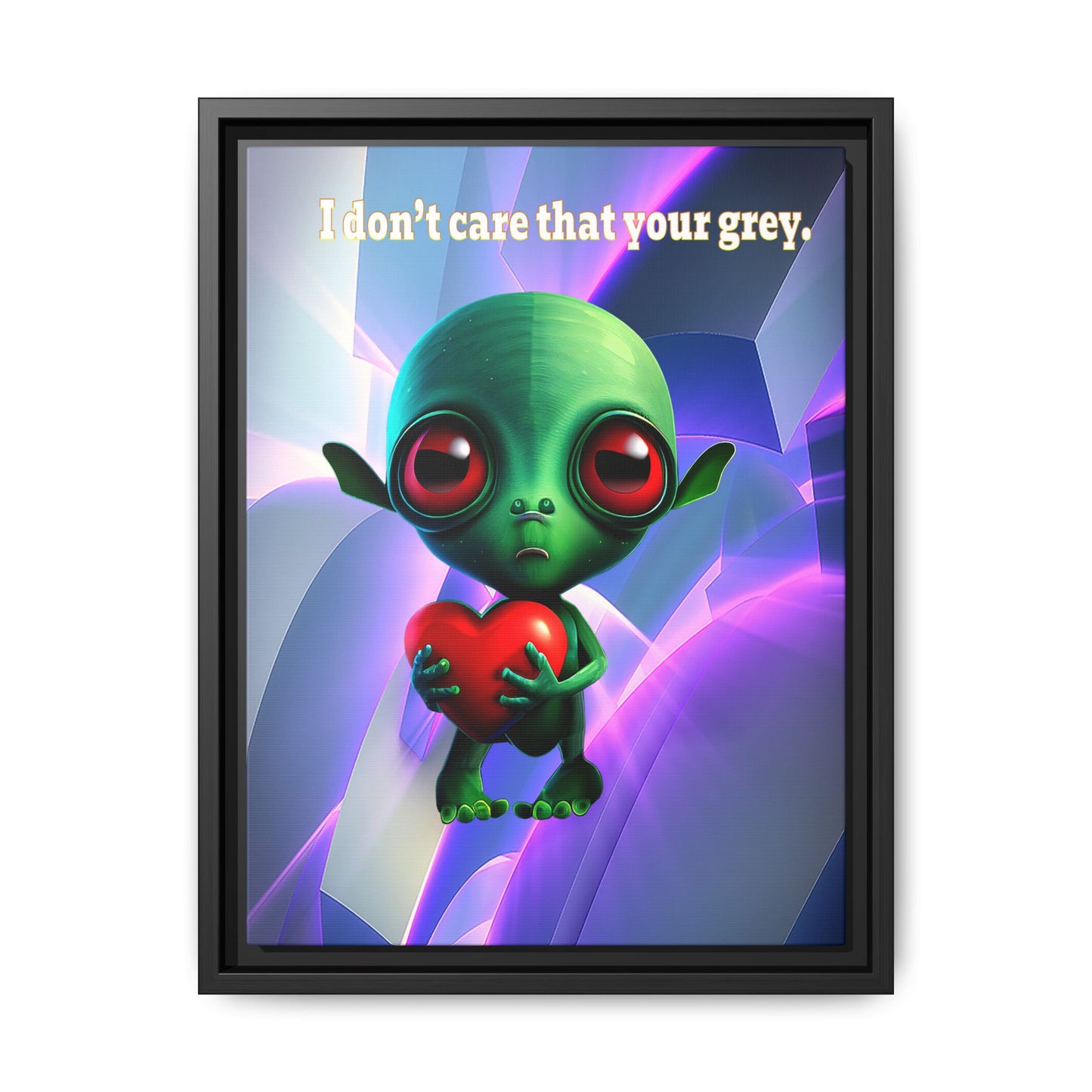 I don't care that your grey - framed canvas art (grey-pink wave)
