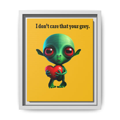 I don't care that your grey - framed canvas art (yellow)