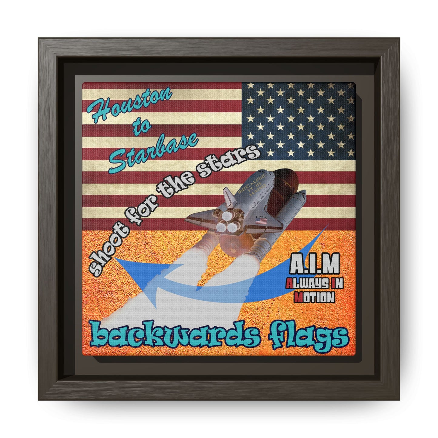 shoot for the stars - framed canvas art (burnt orange)