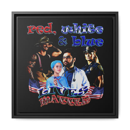 rw&b lives matter - framed canvas art (black)