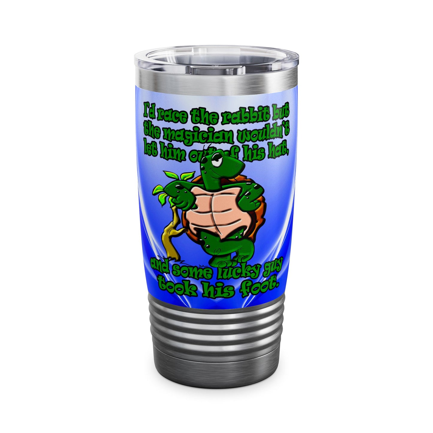 turtle race - Ringneck Tumbler, 20oz (blue-white wave)