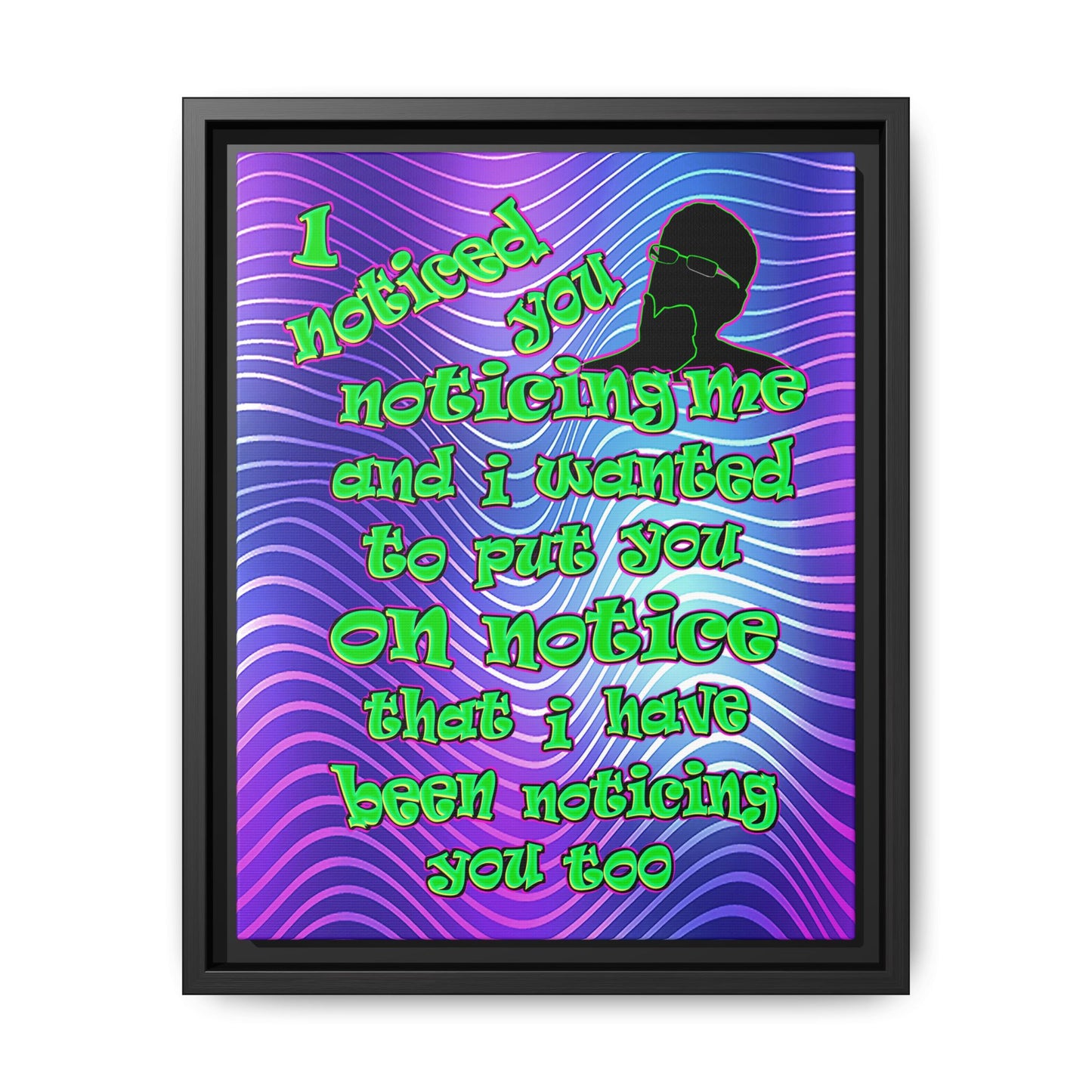 noticed you noticing - framed canvas art (purple wave)