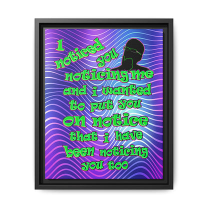 noticed you noticing - framed canvas art (purple wave)