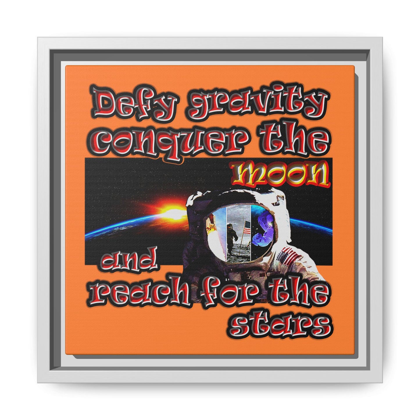 defy conquer reach - framed canvas art (crusta)