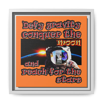 defy conquer reach - framed canvas art (crusta)