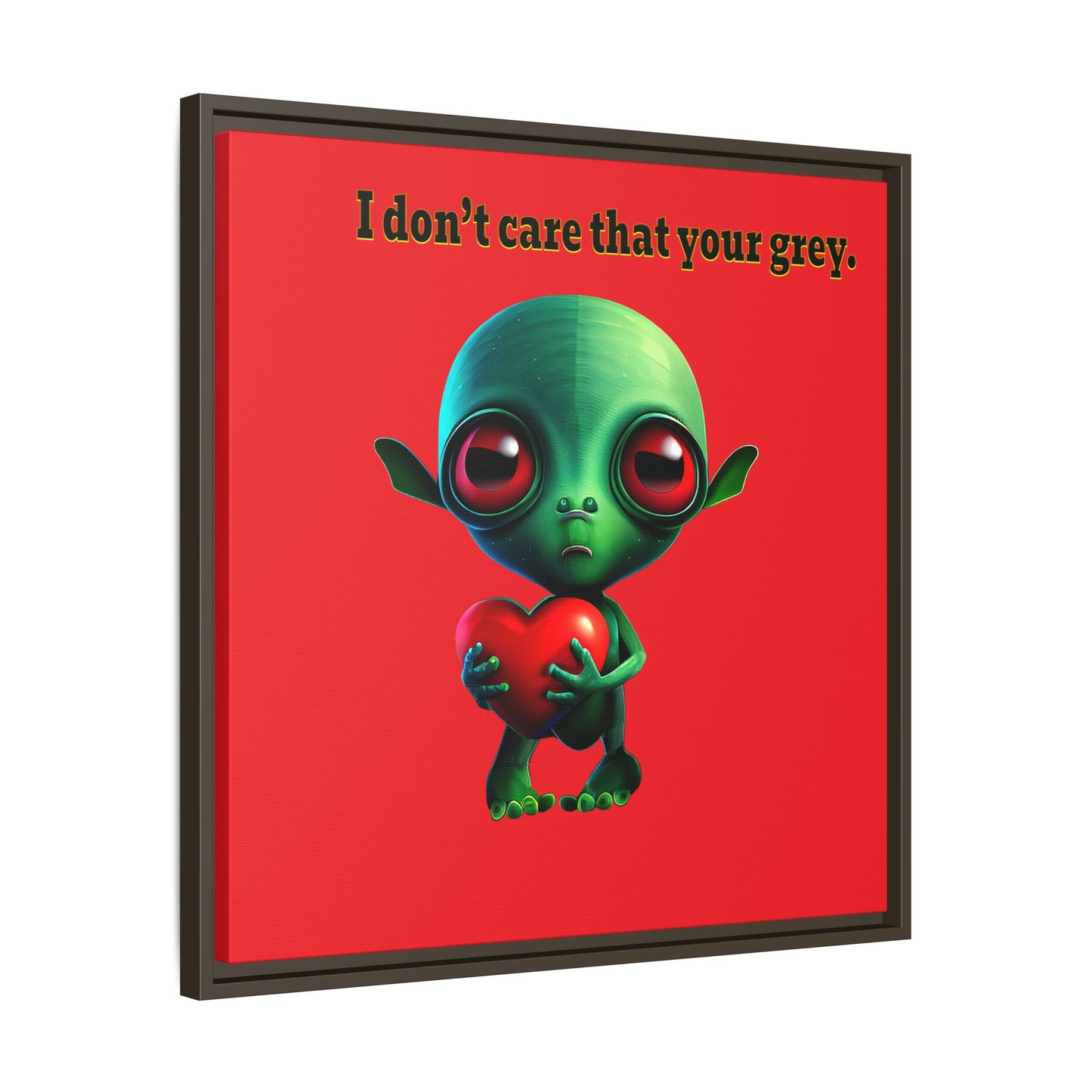 I don't care that your grey - framed canvas art (red)