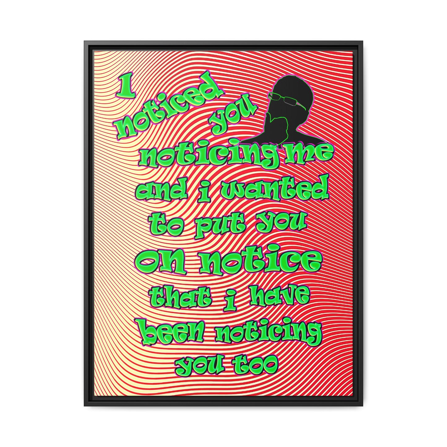 noticed you noticing - framed canvas art (yellow-orange wave)
