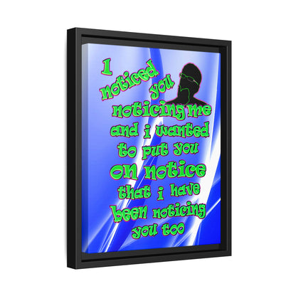noticed you noticing - framed canvas art (blue-white wave)
