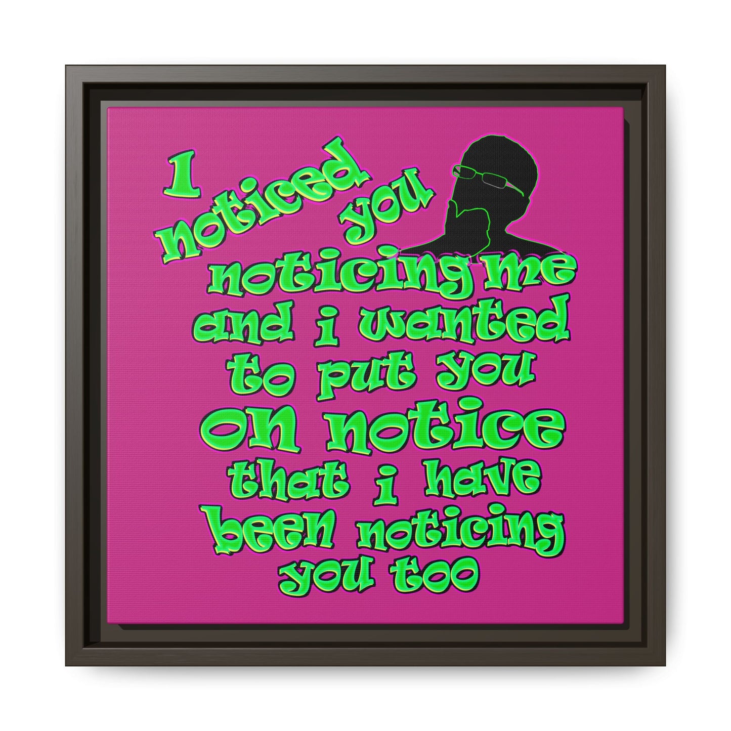 noticed you noticing - framed canvas art (pink)