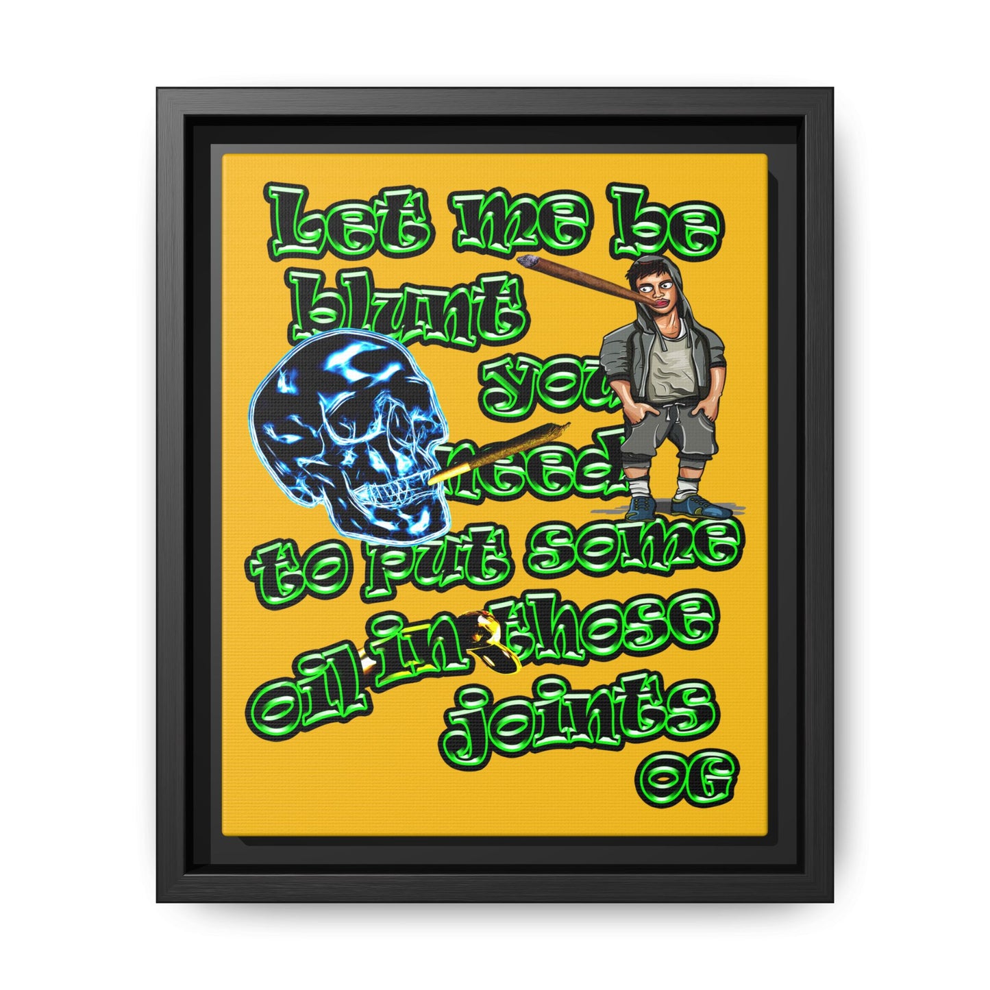 og - framed canvas art (yellow)