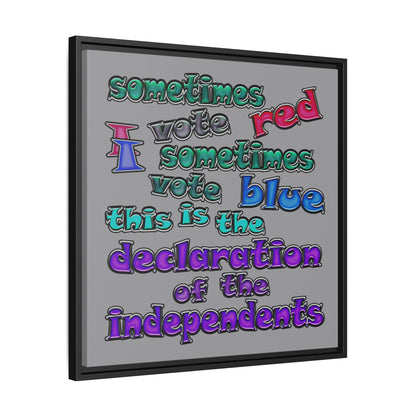 declaration of the independents - framed canvas art (grey)