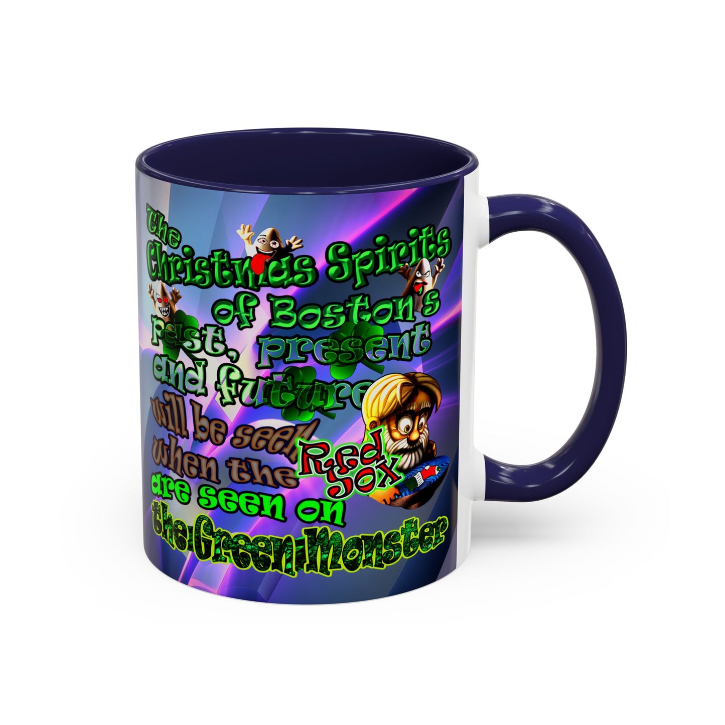 christmas spirits of boston - Accent Mug (grey-pink wave)