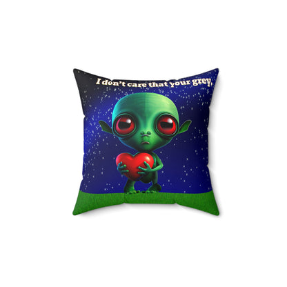 I don't care that your grey - Faux Suede Square Pillow - ('snoops' background)