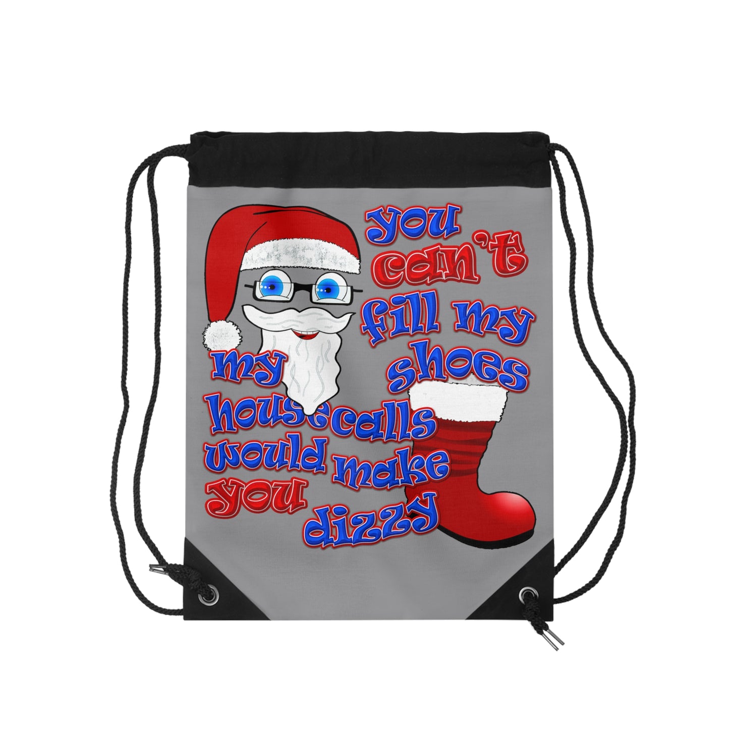 santa's shoes - Drawstring Bag (grey)
