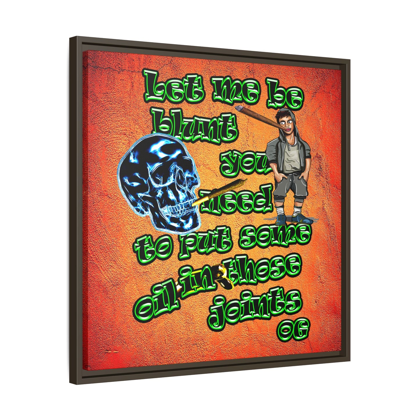 og - framed canvas art (burnt orange)