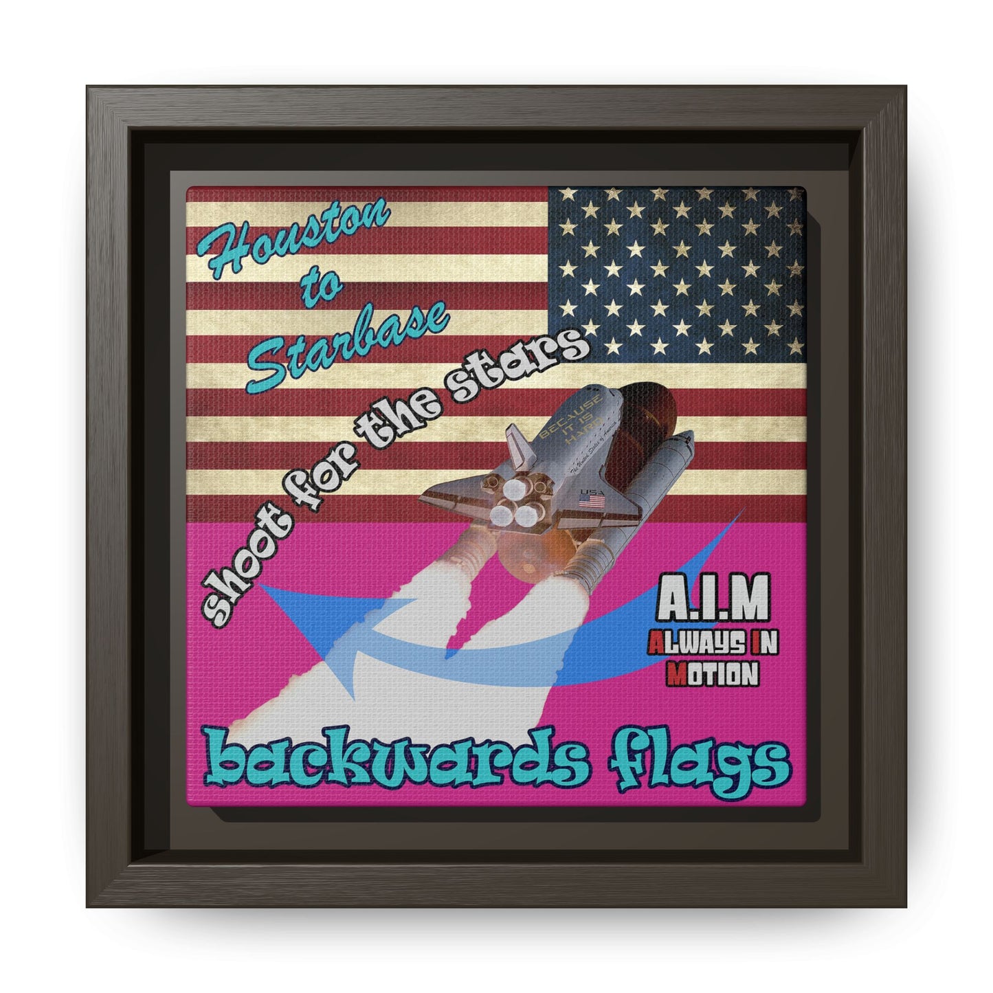 shoot for the stars - framed canvas art (pink)