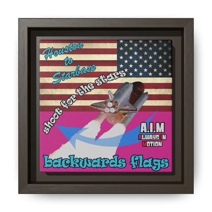 shoot for the stars - framed canvas art (pink)