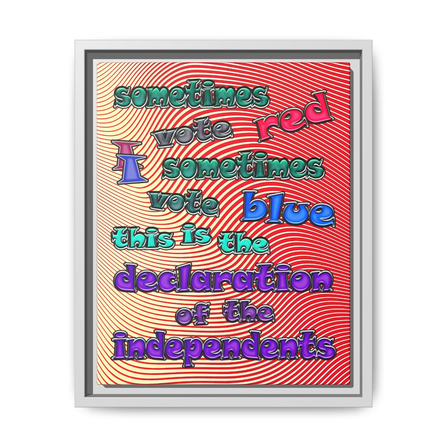 declaration of the independents - framed canvas art (yellow-orange wave)