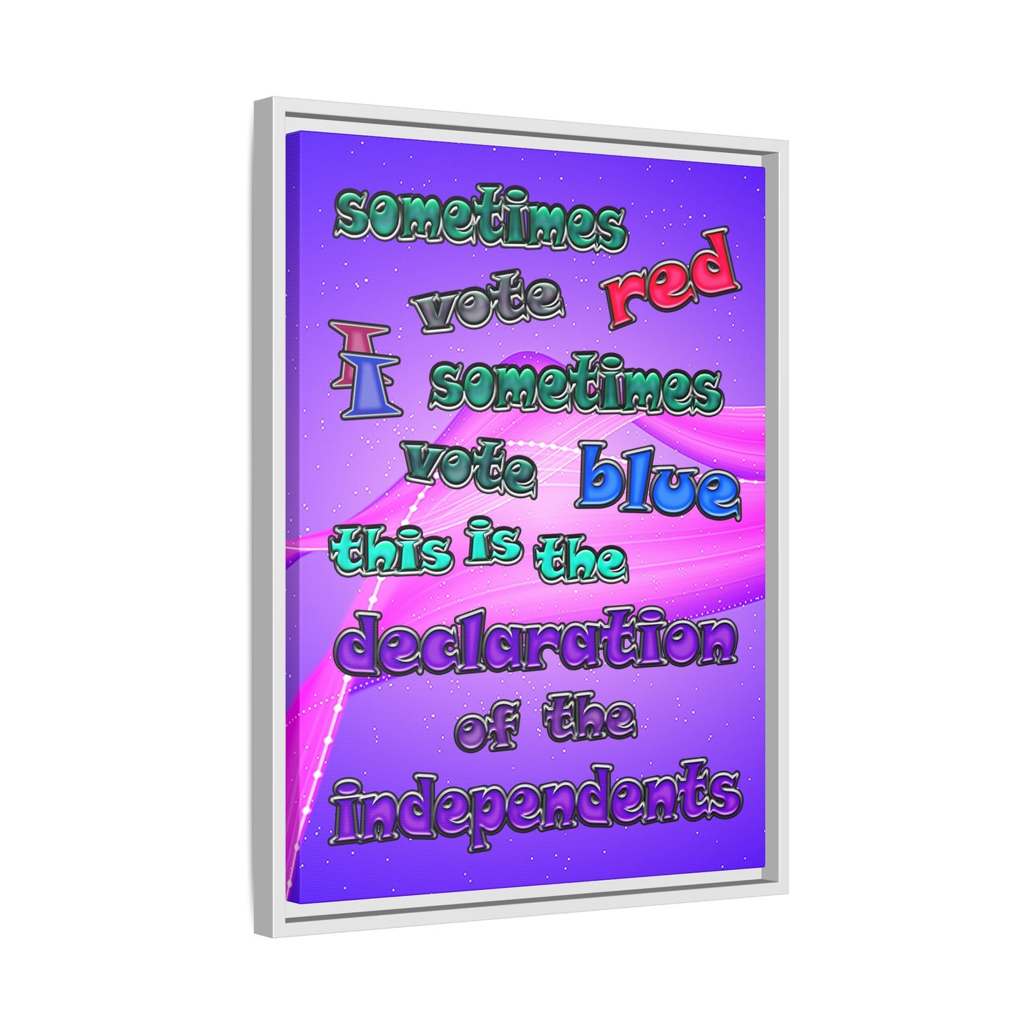 declaration of the independents - framed canvas art (purple-pink wave)
