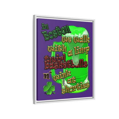 celtics logo - framed canvas art (purple)