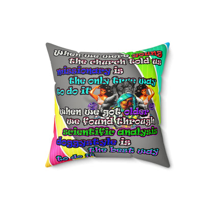 doggystyle - Faux Suede Square Pillow - (rainbow split)