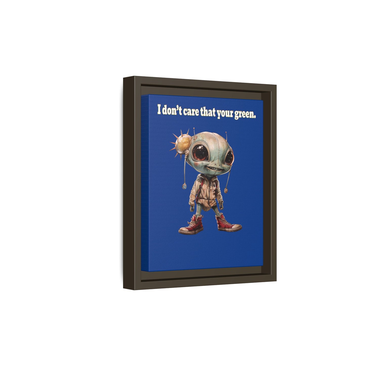 I don't care that your green - framed canvas art (dark blue)