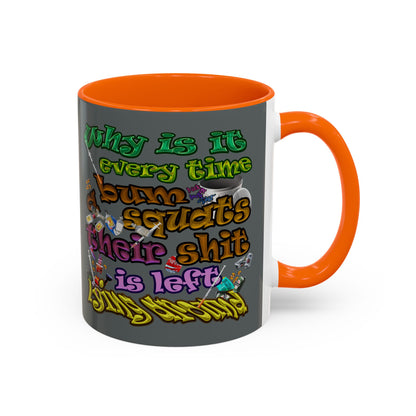 the bum's shit - Accent Mug (dark grey)