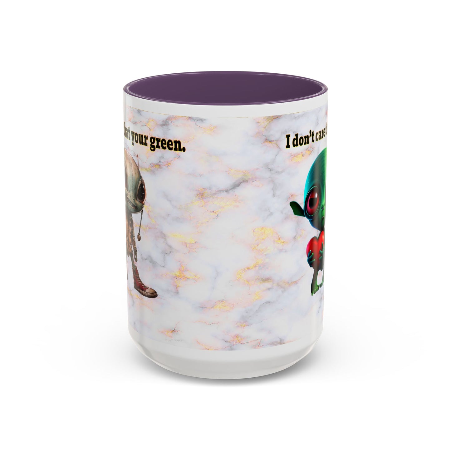 I don't care that your grey - Accent Mug (white marble)