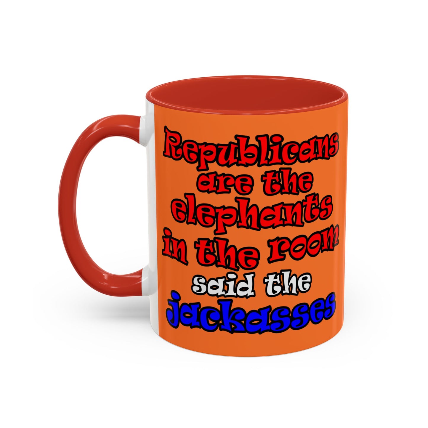 donkeys and elephants - Accent Mug (crusta)