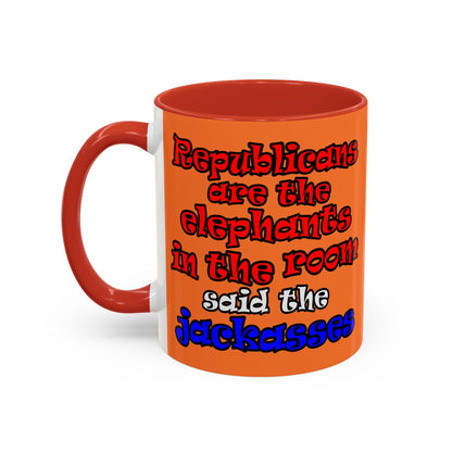 donkeys and elephants - Accent Mug (crusta)