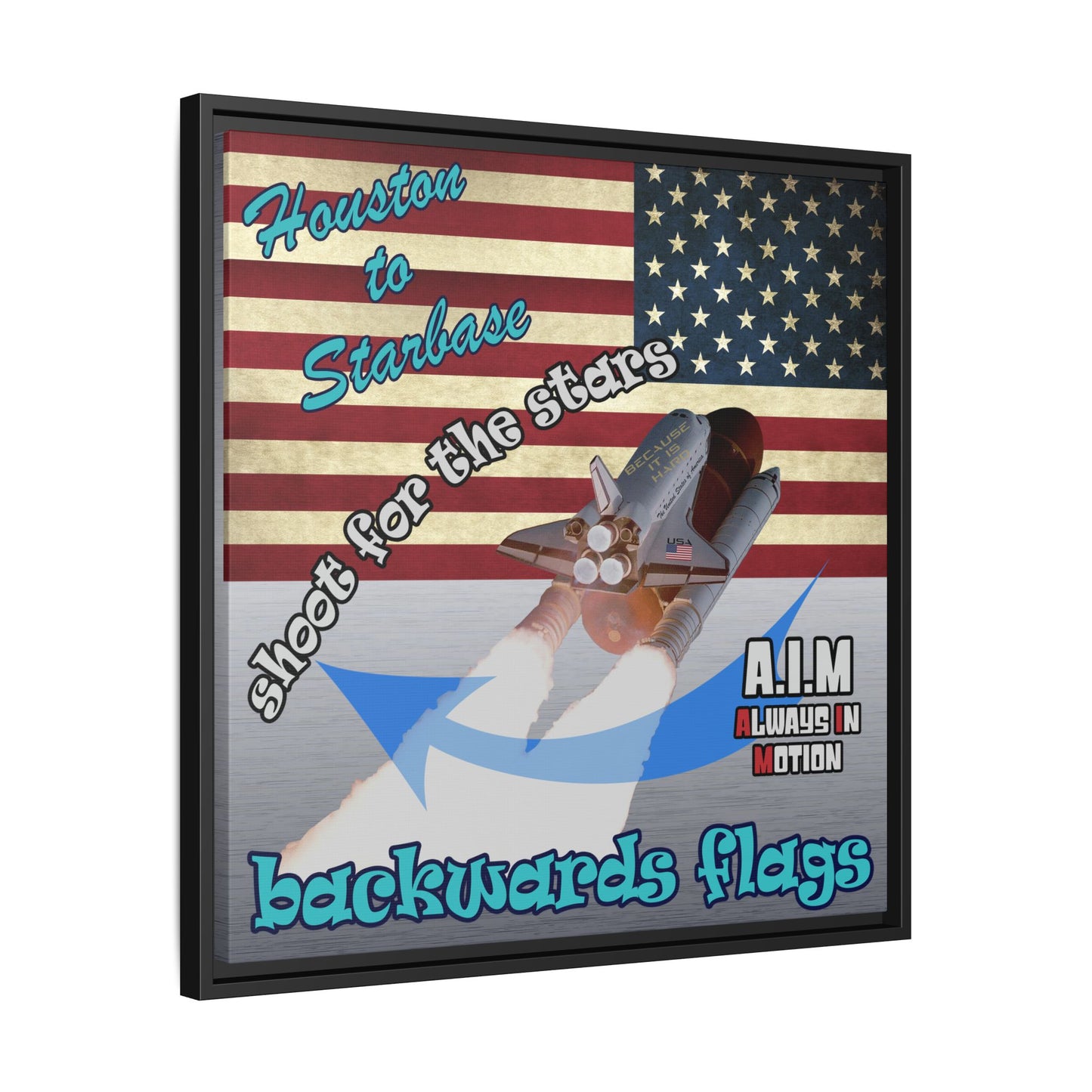 shoot for the stars - framed canvas art (brushed nickel)