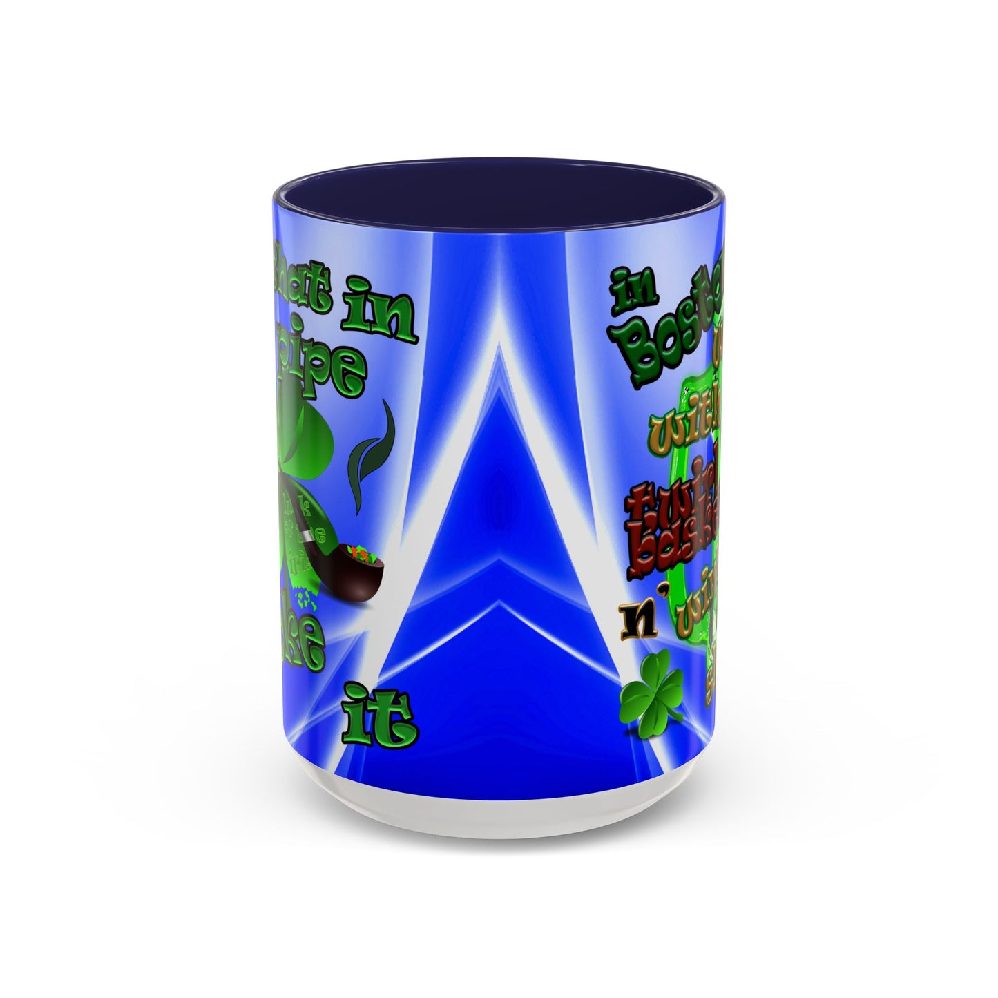 celtics logo - Accent Mug (blue-white wave)