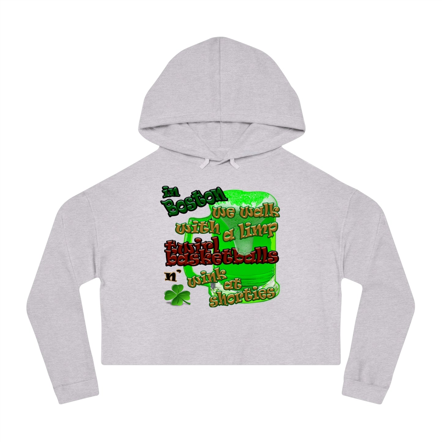 celtics logo - Women’s Cropped Hooded Sweatshirt