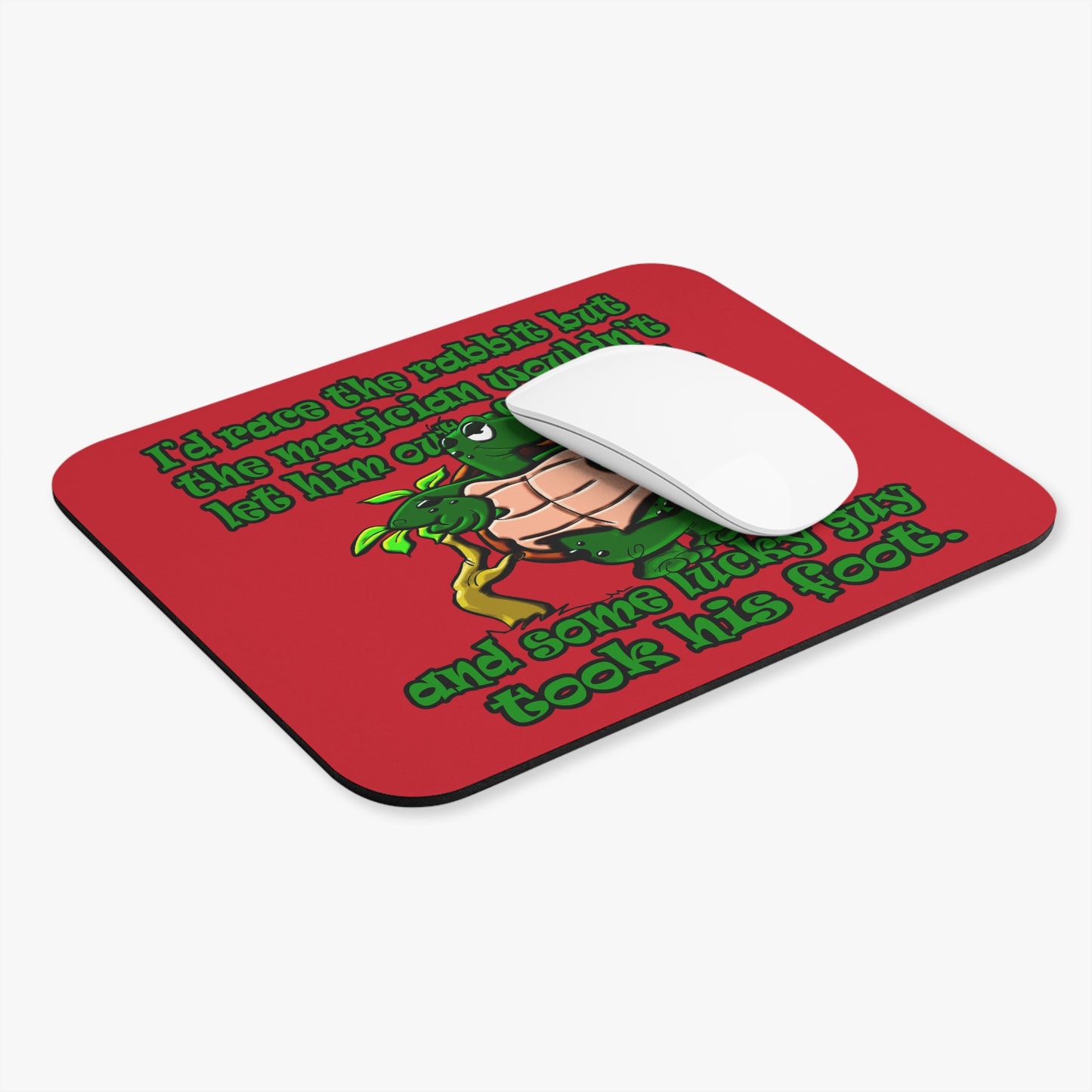 turtle race - Mouse Pad (Rectangle) (dark red)