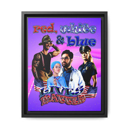 rw&b lives matter - framed canvas art (purple-pink wave)