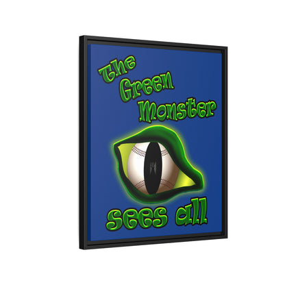 green monster - framed canvas art (dark blue)