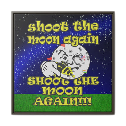shoot the moon again - framed canvas art ('snoops' background)