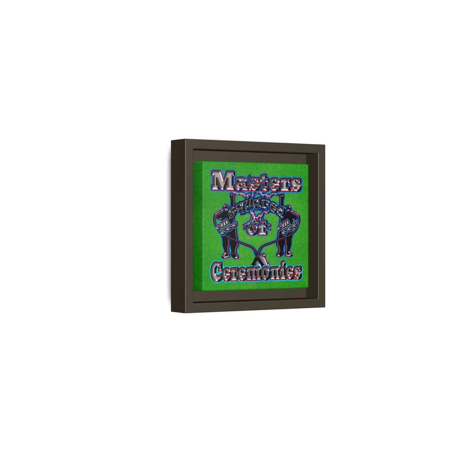 em cee squared - framed canvas art (green turf)