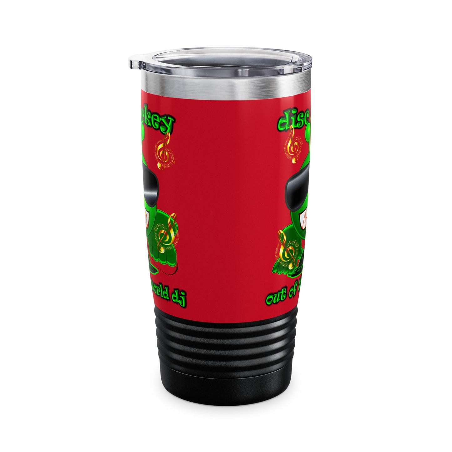 disc jockey - Ringneck Tumbler, 20oz (dark red)