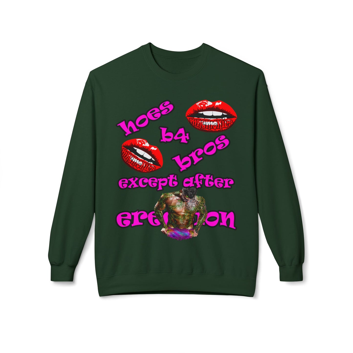 hoes b4 bros - Unisex Midweight Softstyle Fleece Crewneck Sweatshirt