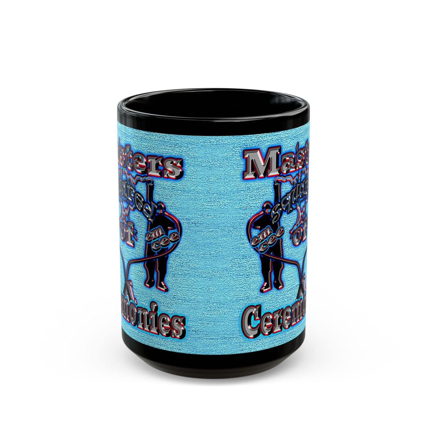 em cee squared - Black Mug (faded dark blue)