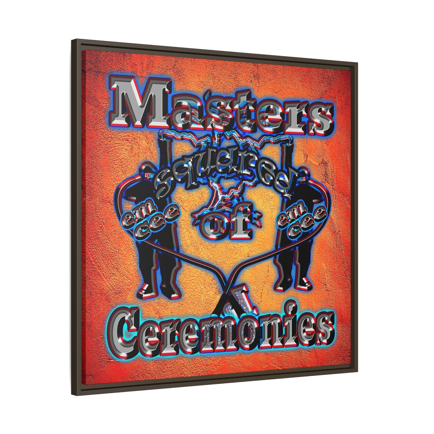 em cee squared - framed canvas art (burnt orange)