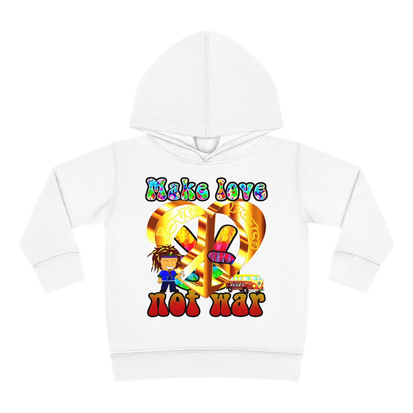 love peace - Toddler Pullover Fleece Hoodie