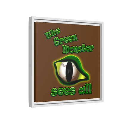 green monster - framed canvas art (brown)